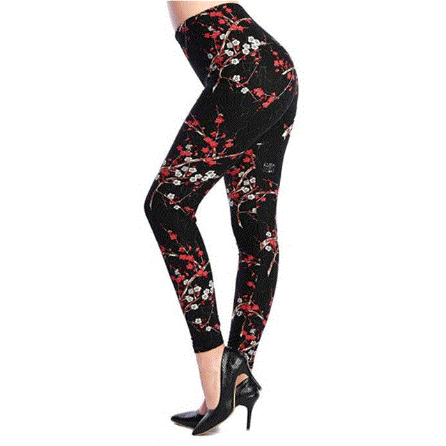 2021 High quality Graffiti Leggings Floral Patterned Print Leggings For Women Sale Elastic Design Vintage Leggings