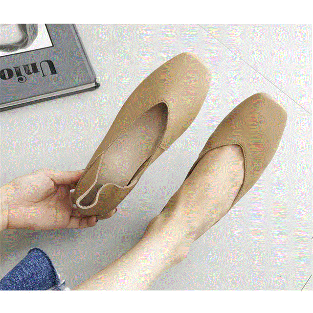 2021 High quality New Spring Court Shoes Women Flat Shoes Loafers Square Toe Casual Shoes Ballet Flat Big Size