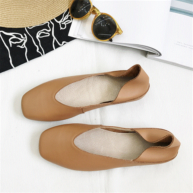 2021 High quality New Spring Court Shoes Women Flat Shoes Loafers Square Toe Casual Shoes Ballet Flat Big Size