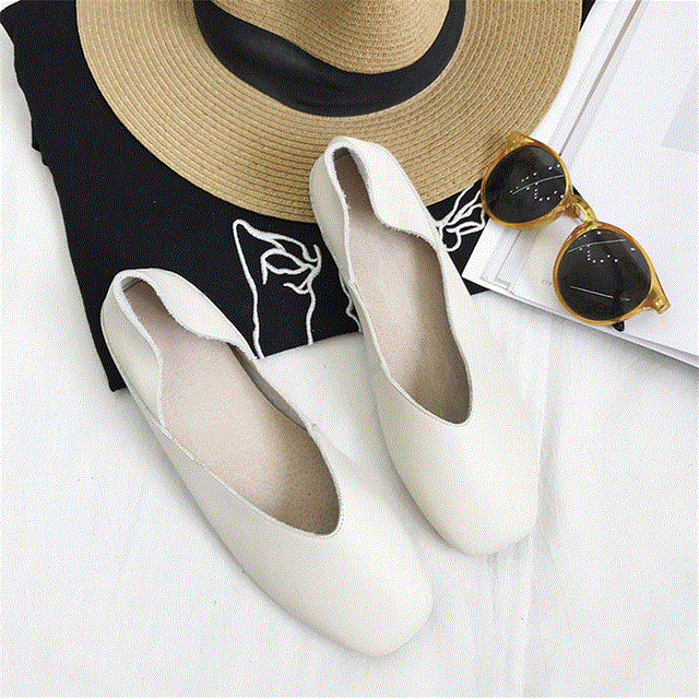 2021 High quality New Spring Court Shoes Women Flat Shoes Loafers Square Toe Casual Shoes Ballet Flat Big Size