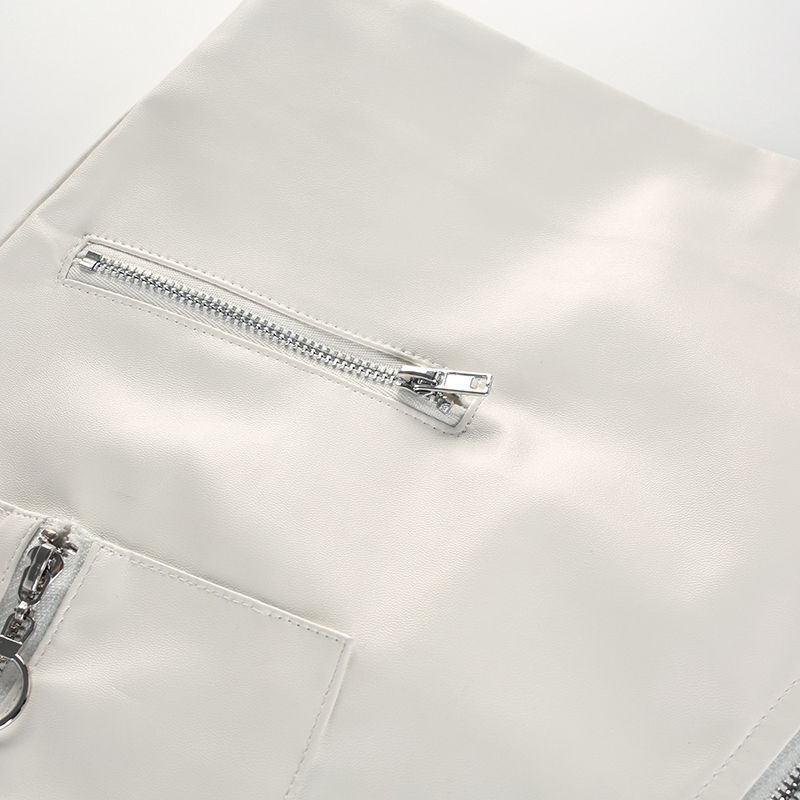 2021 High quality Sweet Solid Boho Beach Style Skirts Women Zipper A Line Skirt Summer High Waist Leather Elegant