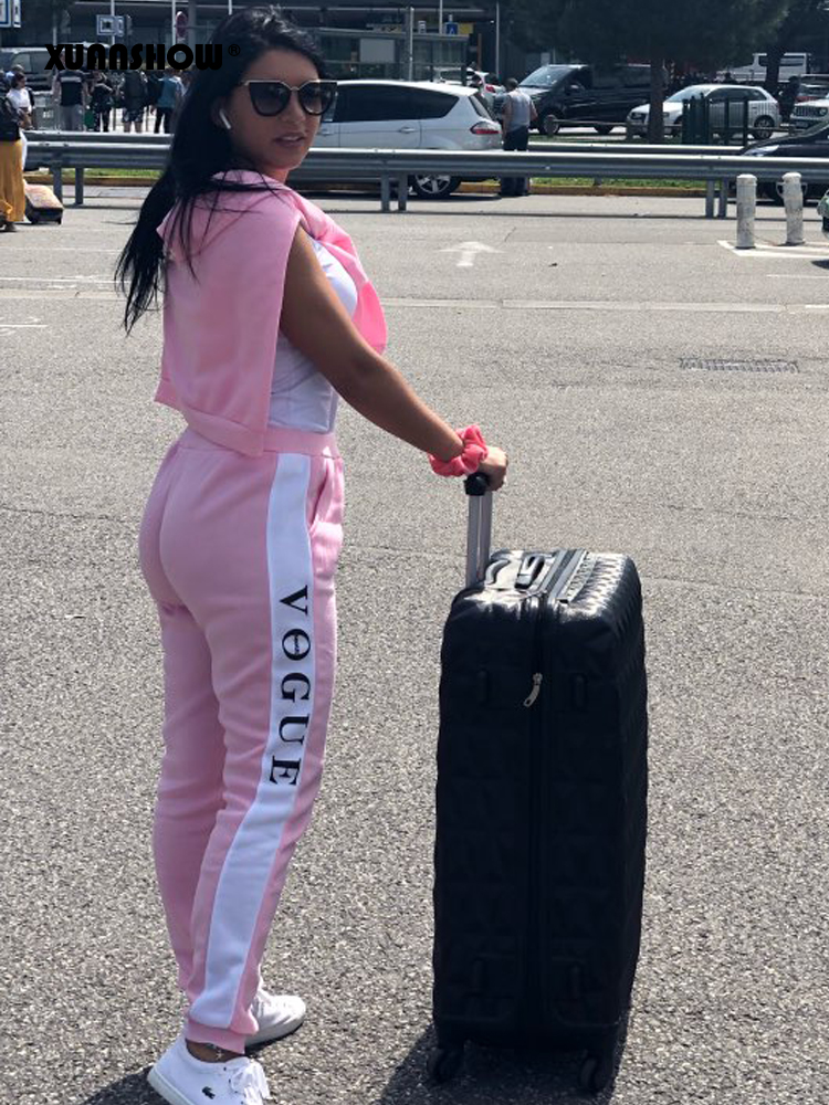 2021 High quality Tracksuit Autumn Winter Women Suit VOGUE Letter Printed o-Neck Sweatshirt Patchwork Long Pant Sets