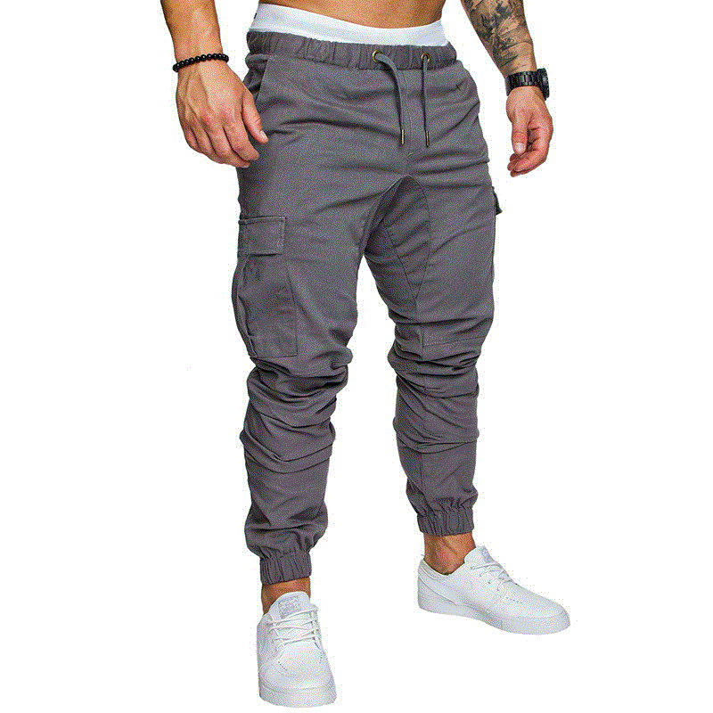 2021 High quality Autumn Men Pants Hip Hop Harem Joggers Pants  New Male Trousers Mens Joggers Solid Multi-pocket Pants Sweatpants M-4XL