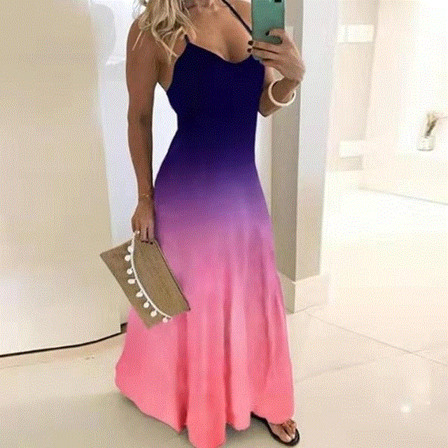 2021 High quality Women Casual Loose Strap Dress Beach Summer Sexy Boho Bow Camis Maxi Dress Plus Sizes Dresses