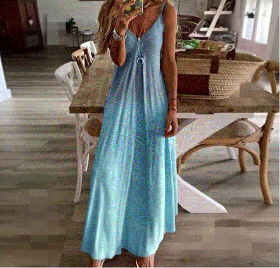 2021 High quality Women Casual Loose Strap Dress Beach Summer Sexy Boho Bow Camis Maxi Dress Plus Sizes Dresses