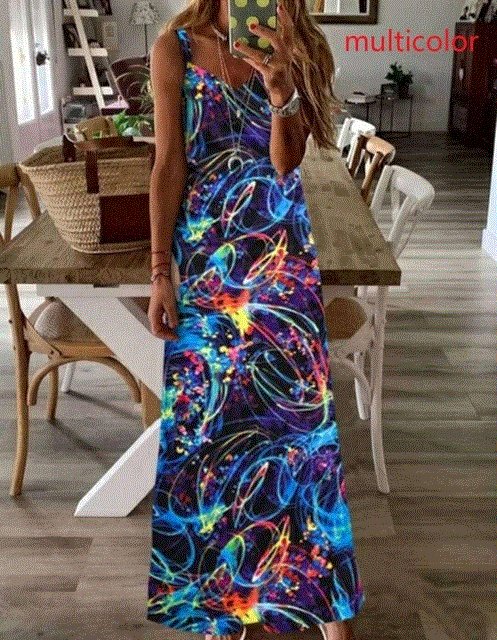 2021 High quality Women Casual Loose Strap Dress Beach Summer Sexy Boho Bow Camis Maxi Dress Plus Sizes Dresses