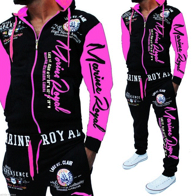 2021 High quality Men Tracksuit 2 Piece Sets Tops Pants Men Sweat Suits Letter Print Plus Size Jogger Sets For Man