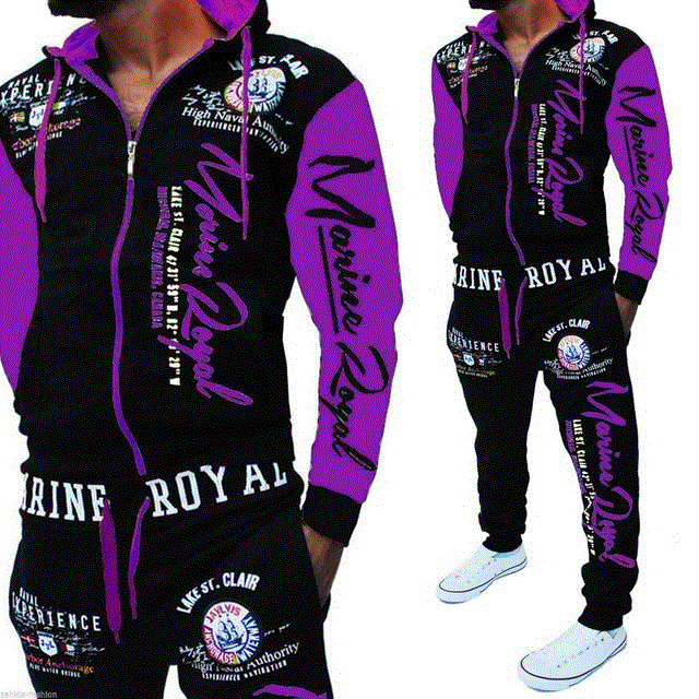2021 High quality Men Tracksuit 2 Piece Sets Tops Pants Men Sweat Suits Letter Print Plus Size Jogger Sets For Man