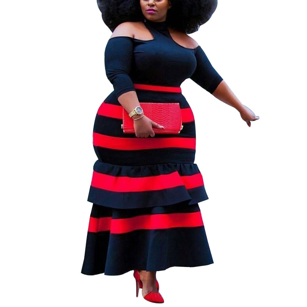 2021 High quality African Women Big Size Dress Patchwork Ankle Length High Waist Summer Elegant Evening Party Dresses