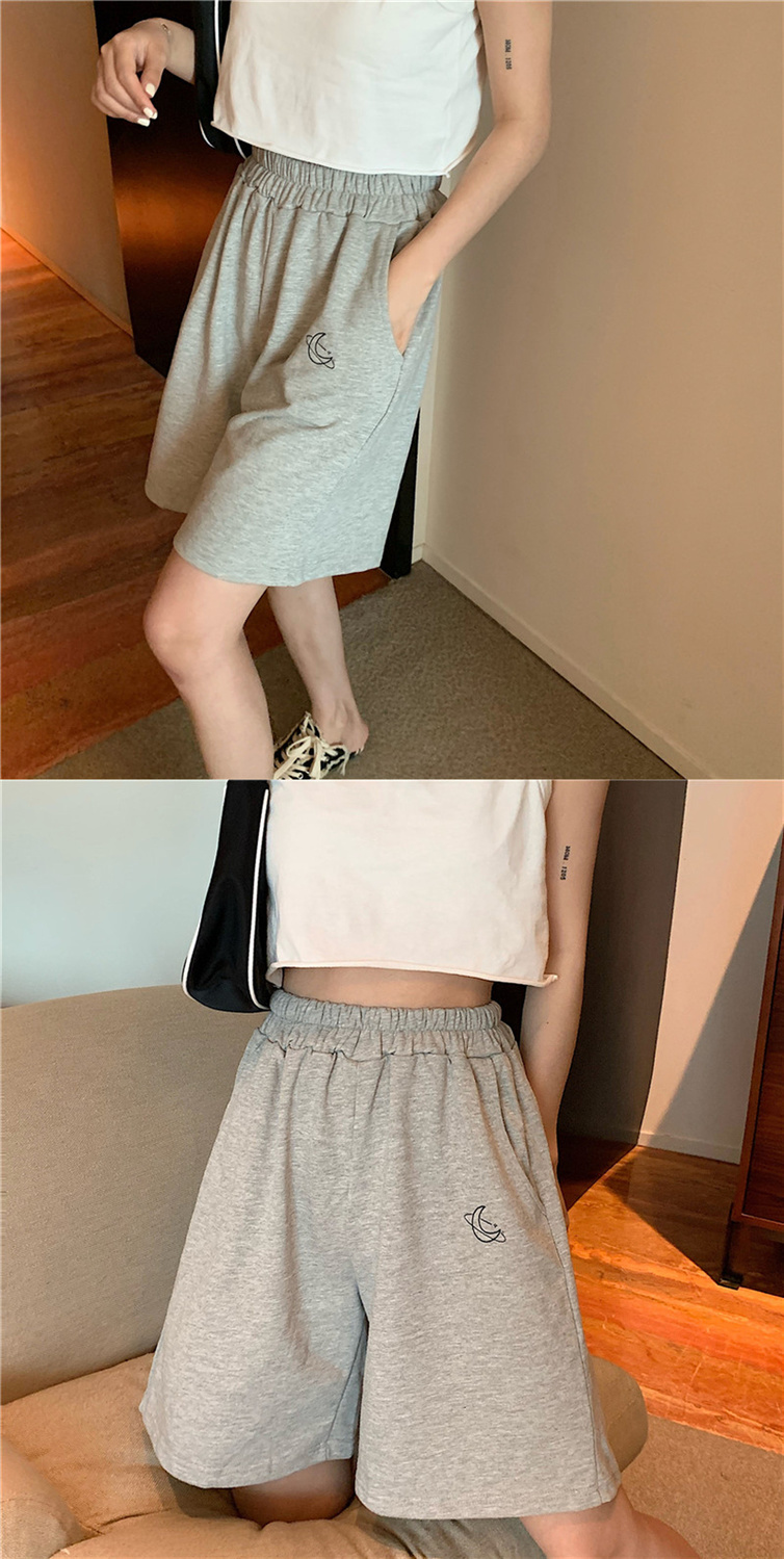 2021 High quality Shorts Women Embroidery Elasticity Lovely Girls Students Colorful Simple Oversize Trousers Female