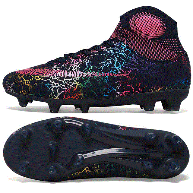 2021 High quality Men High Ankle Outdoor Football Boots Shoes Soccer Cleats Women Cleats Football Fashion Sneakers