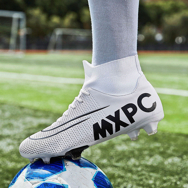 2021 High quality Soccer Shoes For Men Football Boots Kids High Ankle Soccer Cleats Waterproof Sport Sneakers Shoes