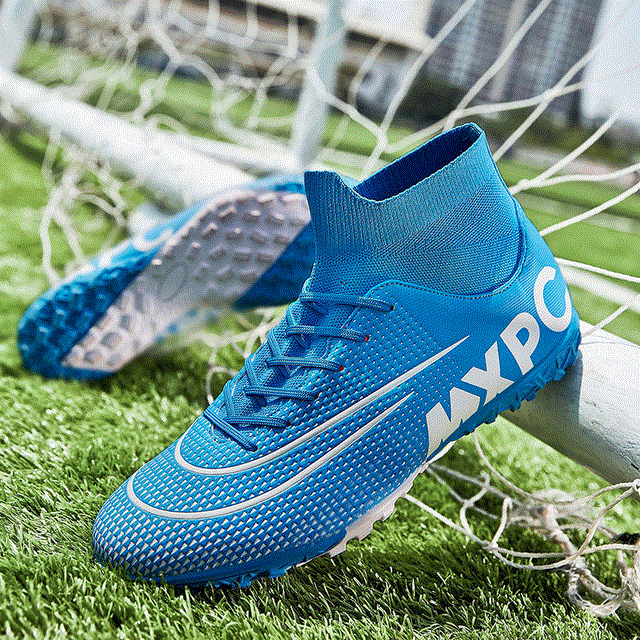 2021 High quality Soccer Shoes For Men Football Boots Kids High Ankle Soccer Cleats Waterproof Sport Sneakers Shoes