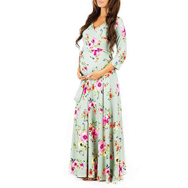 2021 High quality Maternity Clothes Dresses For Pregnancy Women V-Neck Dress Female Nursing Clothing For Photo Shoot