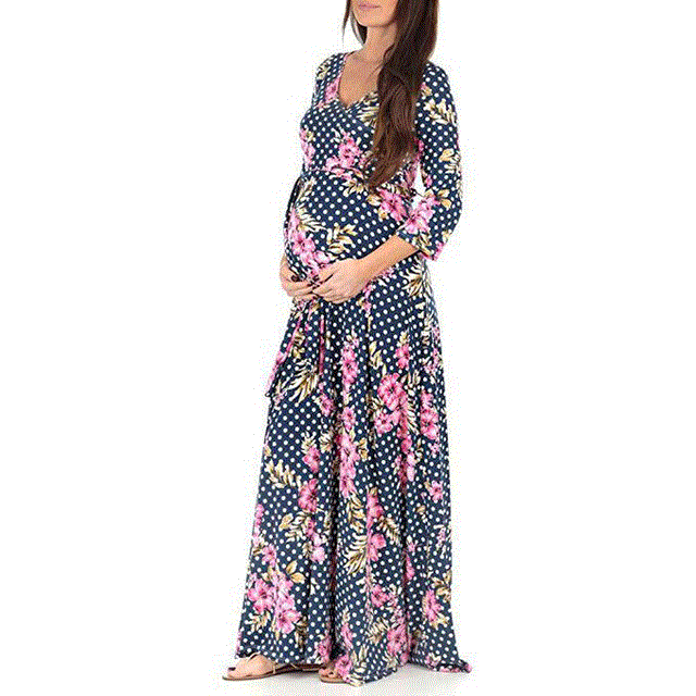 2021 High quality Maternity Clothes Dresses For Pregnancy Women V-Neck Dress Female Nursing Clothing For Photo Shoot