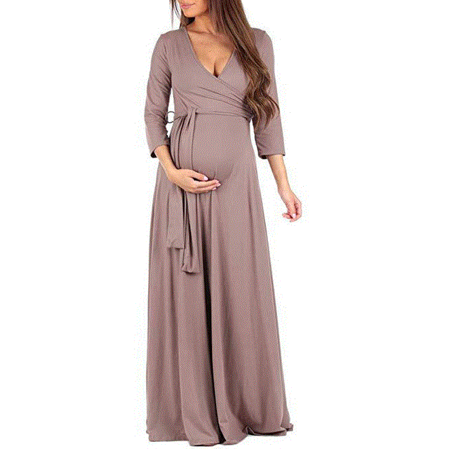 2021 High quality Maternity Clothes Dresses For Pregnancy Women V-Neck Dress Female Nursing Clothing For Photo Shoot