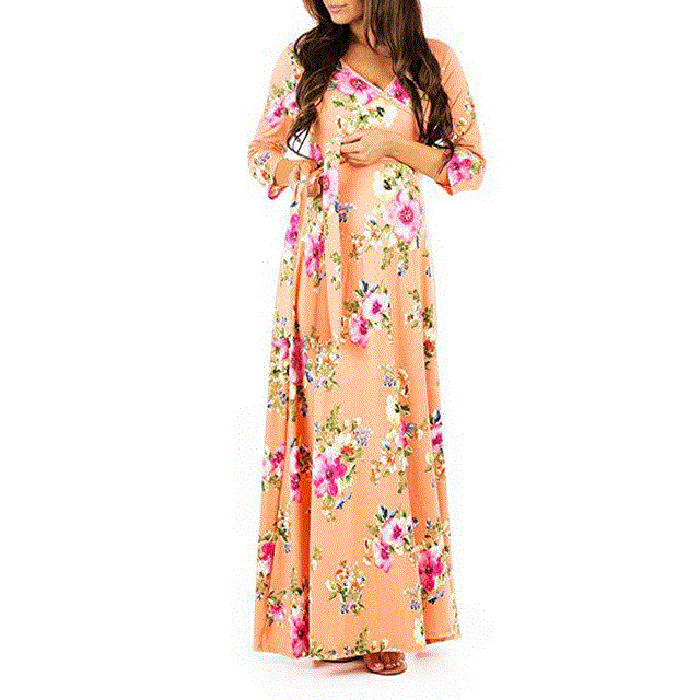 2021 High quality Maternity Clothes Dresses For Pregnancy Women V-Neck Dress Female Nursing Clothing For Photo Shoot
