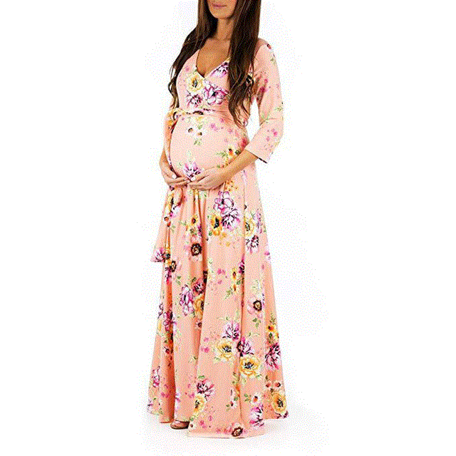 2021 High quality Maternity Clothes Dresses For Pregnancy Women V-Neck Dress Female Nursing Clothing For Photo Shoot
