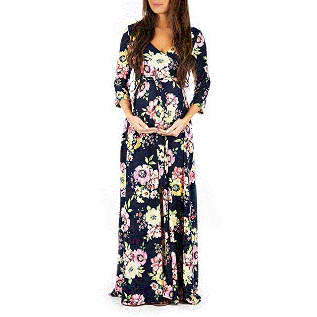 2021 High quality Maternity Clothes Dresses For Pregnancy Women V-Neck Dress Female Nursing Clothing For Photo Shoot