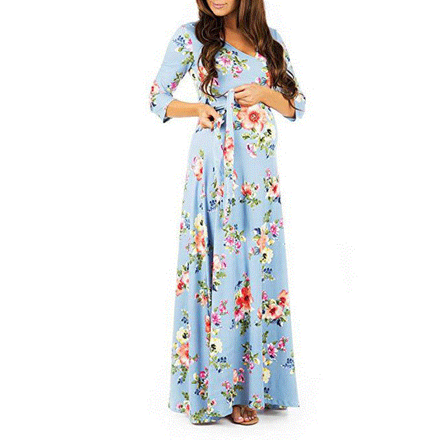 2021 High quality Maternity Clothes Dresses For Pregnancy Women V-Neck Dress Female Nursing Clothing For Photo Shoot