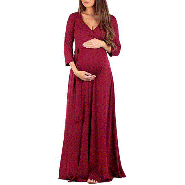 2021 High quality Maternity Clothes Dresses For Pregnancy Women V-Neck Dress Female Nursing Clothing For Photo Shoot