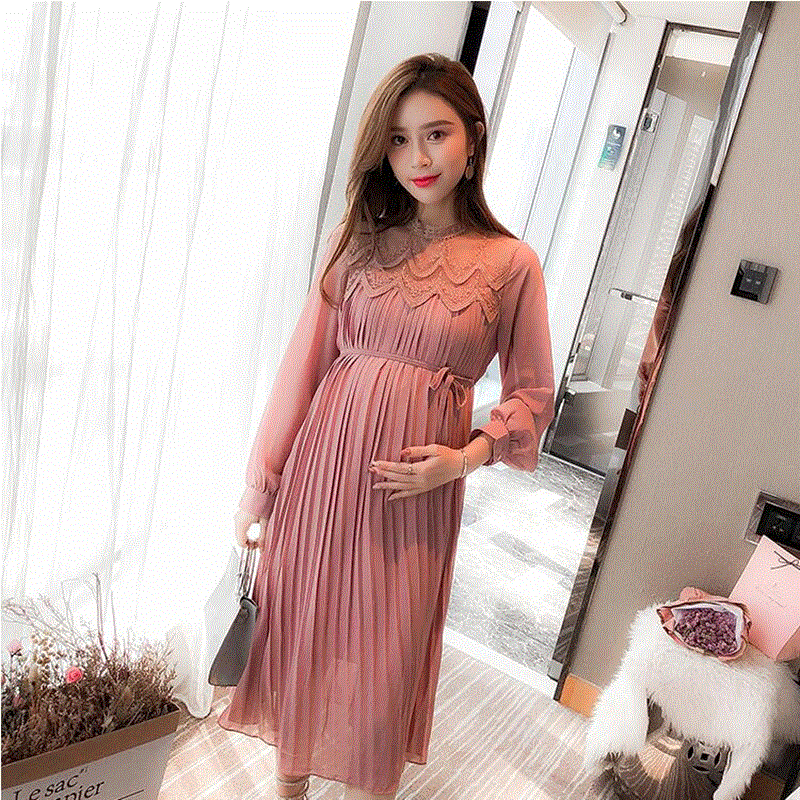 2021 High quality Lace Chiffon Maternity Dresses For Pregnancy Pregnant Women Wedding Dress Sexy Photo Shoot  Props