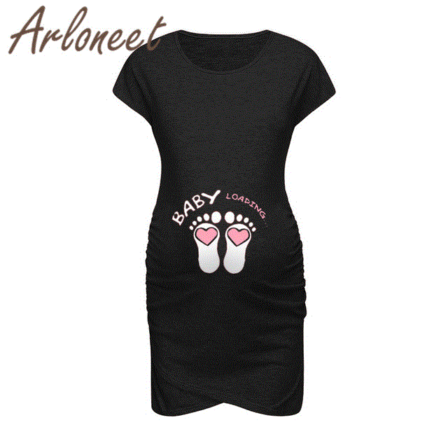 2021 High quality Sexy women maternity dress Cute Cartoon print dress Lovely Summer Fashion ladies pregnancy clothes