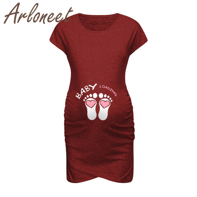 2021 High quality Sexy women maternity dress Cute Cartoon print dress Lovely Summer Fashion ladies pregnancy clothes