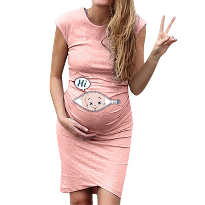 2021 High quality Sexy women maternity dress Cute Cartoon print dress Lovely Summer Fashion ladies pregnancy clothes