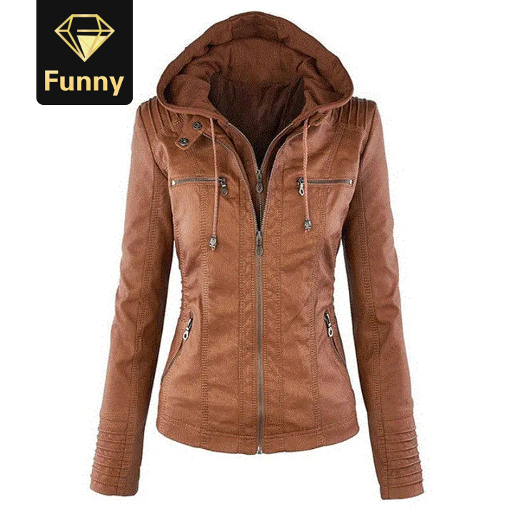2021 High quality New Women Autumn Winter Faux Soft Leather Jackets Coats Lady Black PU Zipper Motorcycle Streetwear