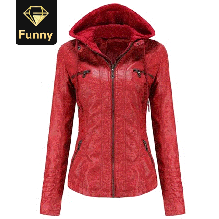 2021 High quality New Women Autumn Winter Faux Soft Leather Jackets Coats Lady Black PU Zipper Motorcycle Streetwear