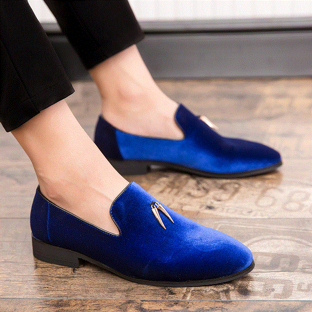 2021 High quality fashion party wedding handmade men loafers velvet shoes Leaves gold buckle men dress shoe men flats