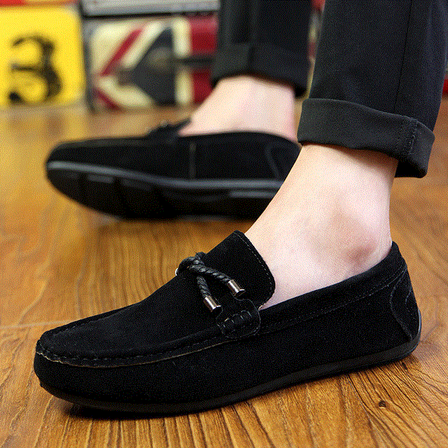 2021 High quality Spring Summer NEW Men Loafers and Slip-Ons Comfortable Flat Casual Shoes Soft Leather Driving Shoes