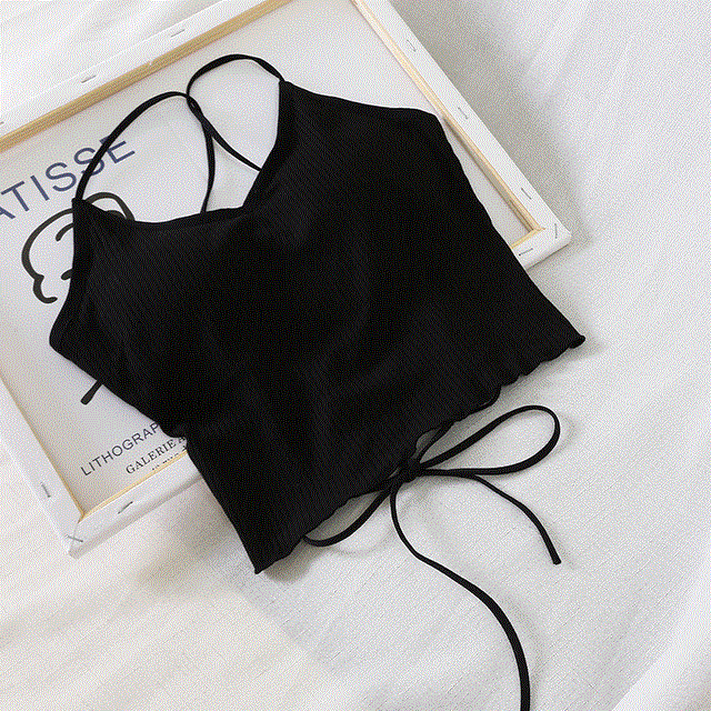 2021 High quality Women Halter Backless Bandage Sexy Crop Tops Women Cotton Seamless Underwear Padded Tanks For Women