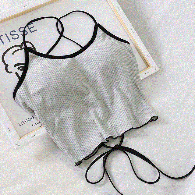 2021 High quality Women Halter Backless Bandage Sexy Crop Tops Women Cotton Seamless Underwear Padded Tanks For Women
