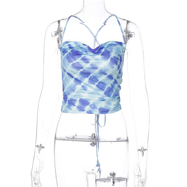 2021 High quality Backless Bandage Party Tops Fashion Summer Hollow Out Sexy Camis Tops Chic Vintage Sweet Crop Tanks