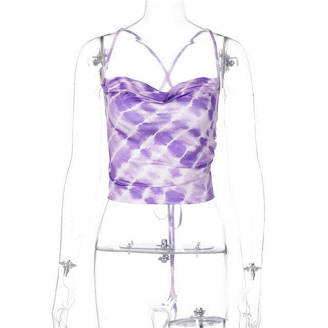 2021 High quality Backless Bandage Party Tops Fashion Summer Hollow Out Sexy Camis Tops Chic Vintage Sweet Crop Tanks