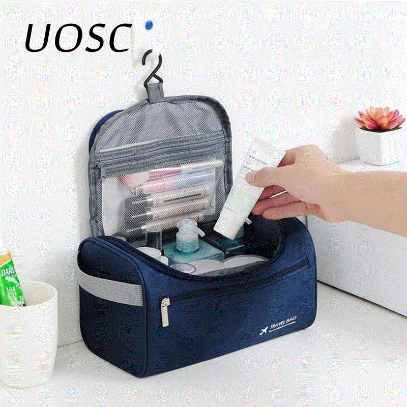 2021 High quality Women Men Hanging Cosmetic Bag Business Makeup Case Travel Zipper Storage Pouch Wash Bath Kit