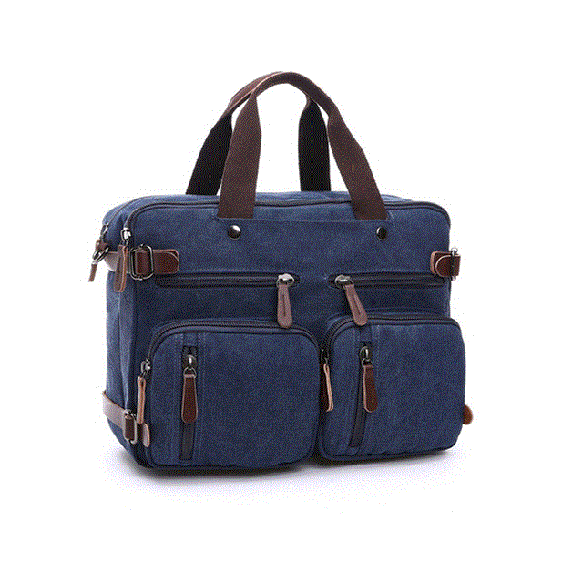 2021 High quality Men Canvas Bag Leather Briefcase Travel Suitcase Messenger Shoulder Tote Back Handbag Large Casual