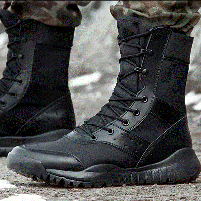 2021 High quality Summer Combat Boot Men Women Climbing Light Waterproof Tactical Boots Outdoor Hiking Mesh Army Shoes