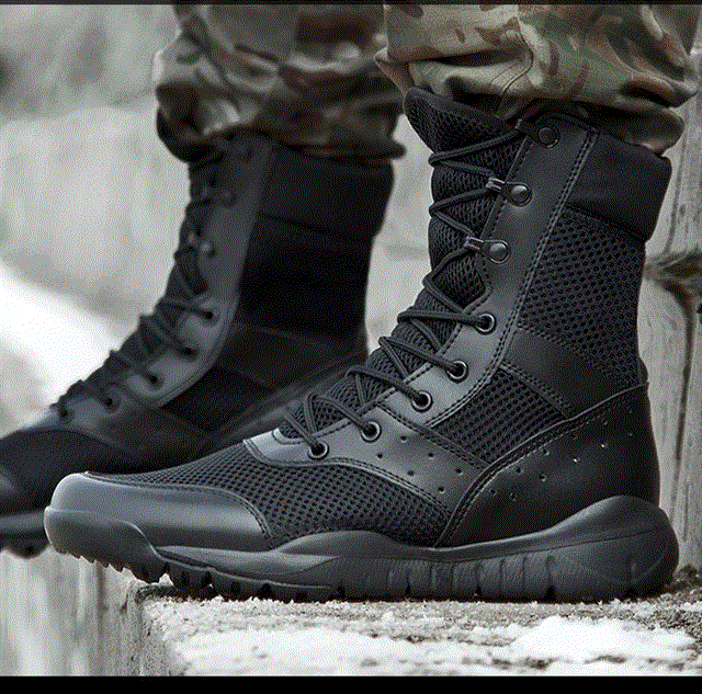 2021 High quality Summer Combat Boot Men Women Climbing Light Waterproof Tactical Boots Outdoor Hiking Mesh Army Shoes