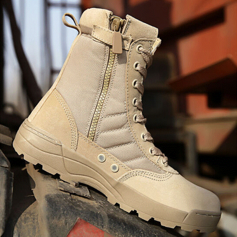 2021 High quality Men Boots Winter Outdoor Military Boots Breathable Army Combat Boots Plus Size Desert Hiking Shoe