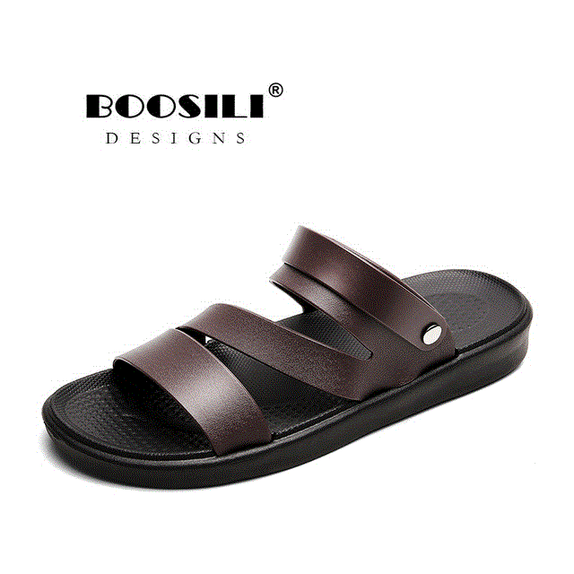 2021 High quality Plus Size New Men Leather Sandal Men Garden Shoes Summer Sandals High Quality Breathable Clogs Light