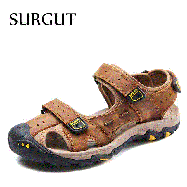 2021 High quality Hot Sale Fashion Summer Beach Breathable Men Sandals Leather Men Sandals Man Casual Shoes Plus Size