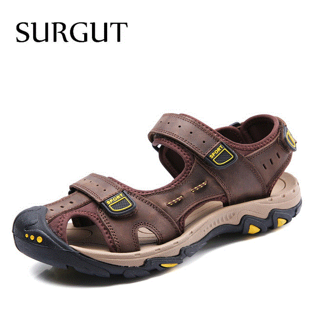 2021 High quality Hot Sale Fashion Summer Beach Breathable Men Sandals Leather Men Sandals Man Casual Shoes Plus Size