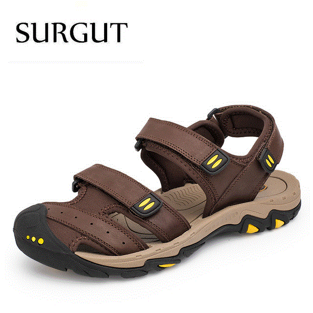2021 High quality Hot Sale Fashion Summer Beach Breathable Men Sandals Leather Men Sandals Man Casual Shoes Plus Size