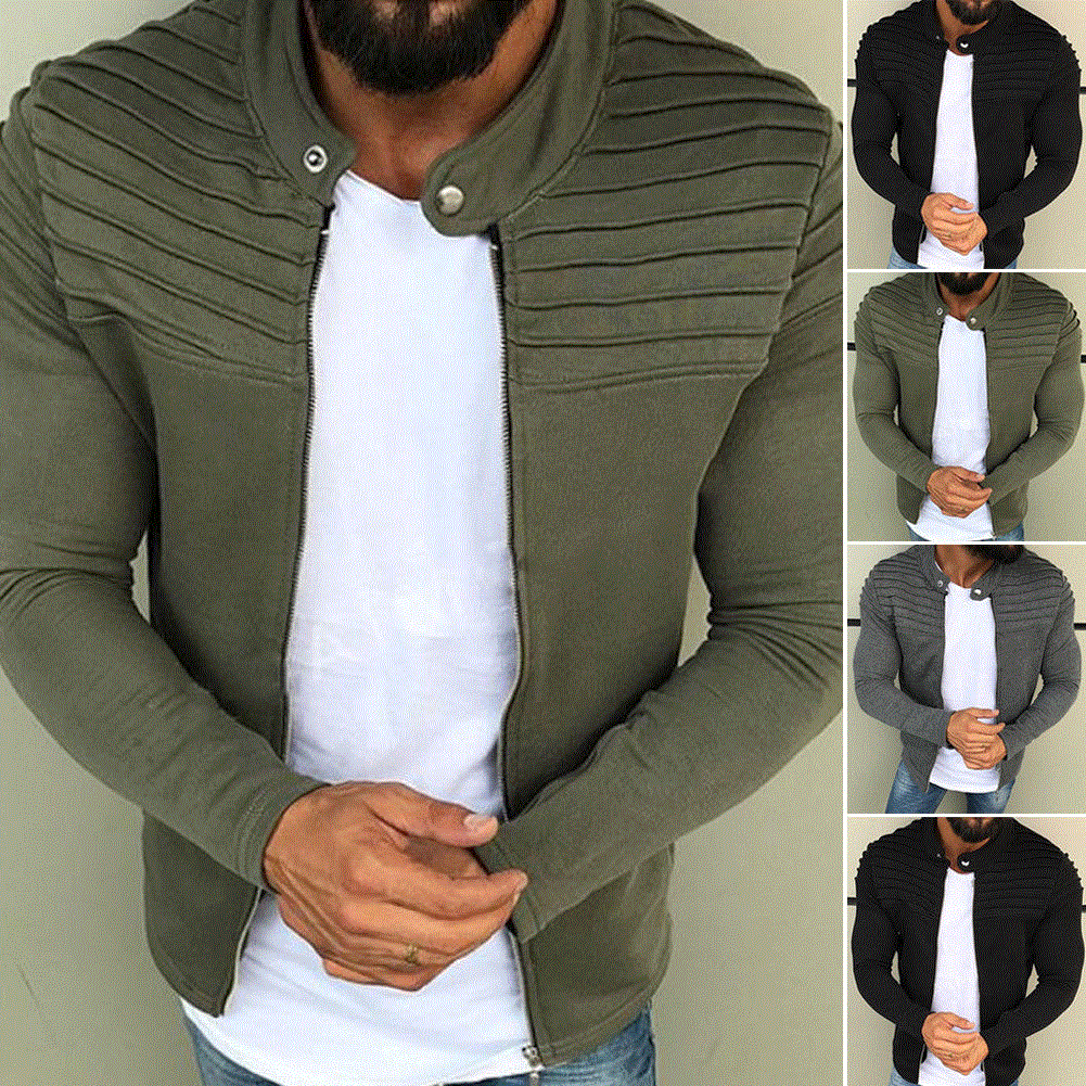 2021 High quality Autumn Winter Men Fleece Bomber Jacket Coat Male Velvet Zipper Coat Long Sleeve Outwear Plus Size