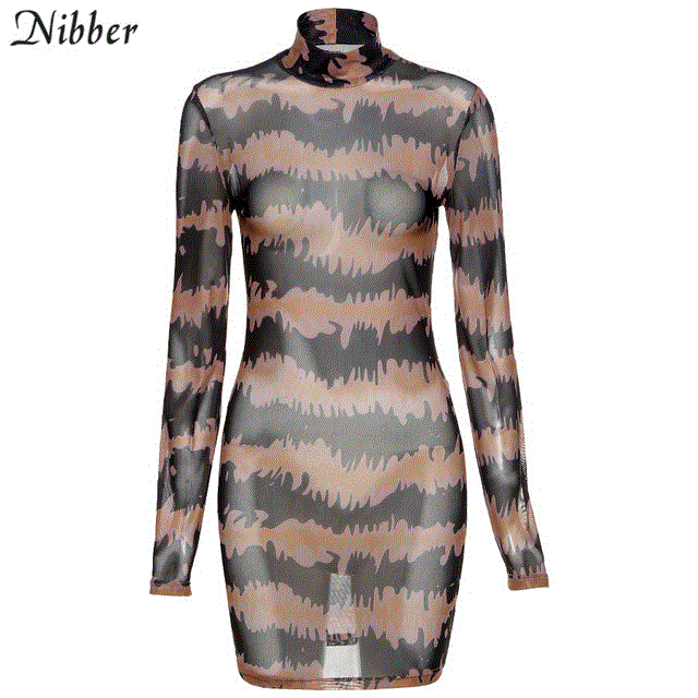 2021 High quality Mode Sexy Straat Slanke Bodycon Jurk Kantoor Dame Hoge Kraag Lange Mouw Eenvoudige Mini Vrouwelijke