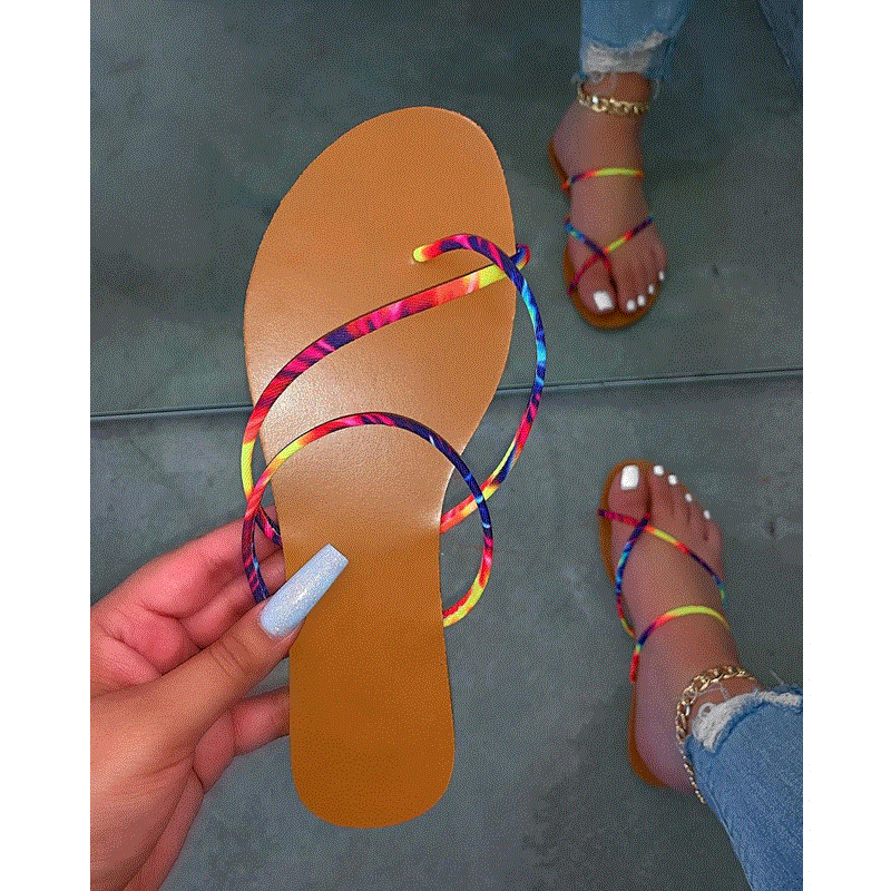 2021 High quality Slippers Vrouwen Nieuwe Mode Platte Bodem Flip-Flops Open Tenen Outdoor Strand Vrouw Sandalen Romeinse Stijl Plus maat Schoenen