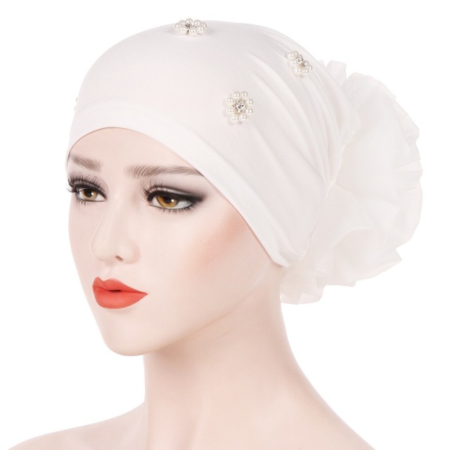 2021 High quality Mode Vrouwen Hoofddoek Kralen Hoop Cap Vrouwen Zachte Comfortabele Hijab Caps